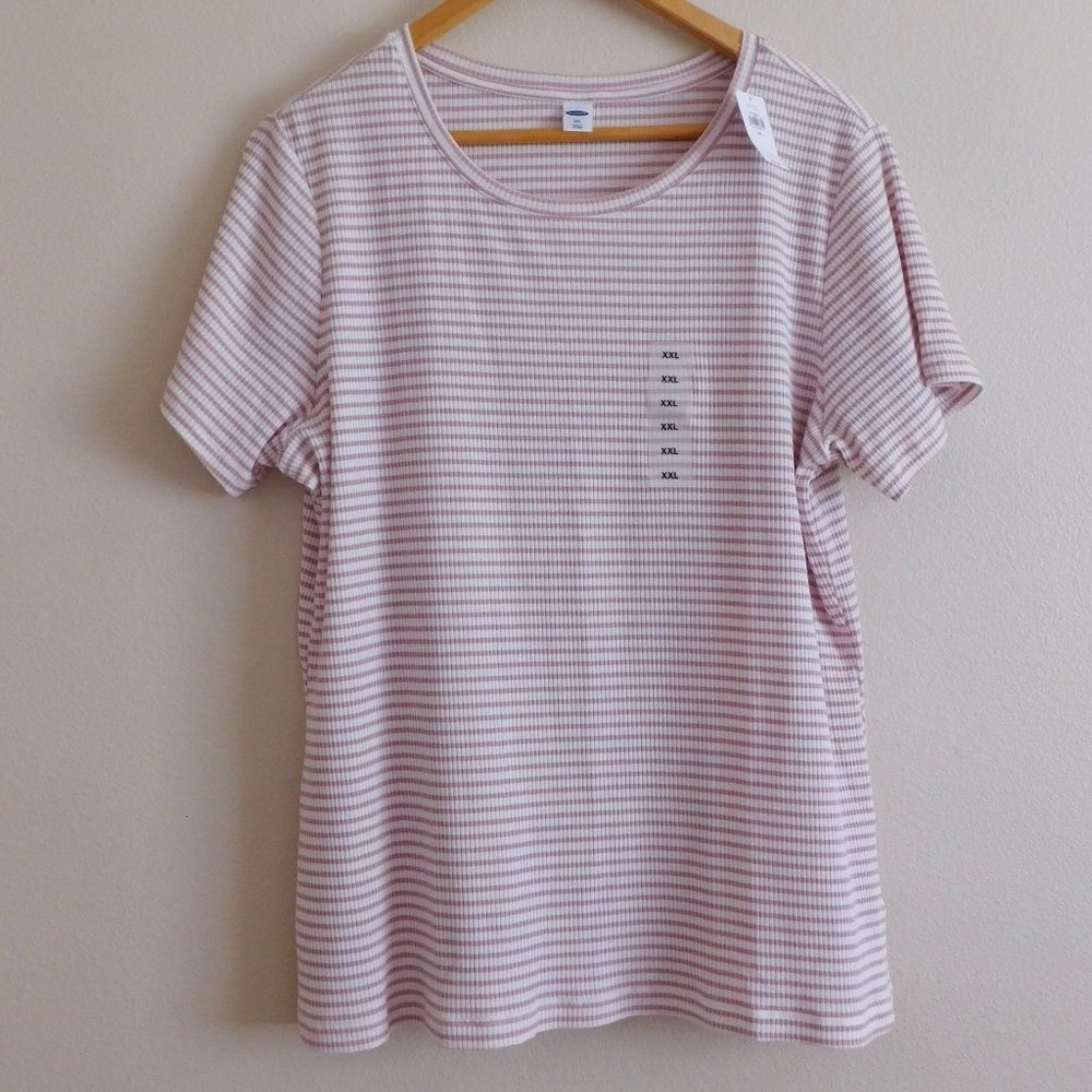 Brand New Women's Old Navy Ribbed Slim Fit T-Shirt, Size XXL